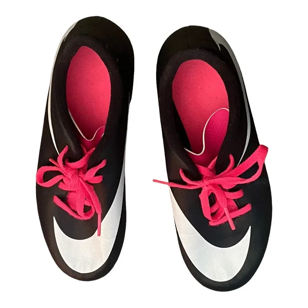Nike Girls Pink Baseball Soccer Cleats Size US 4Youth Lace-Up Sneaker Pre-owned